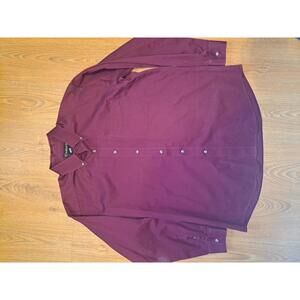 Ariat Button Up Long Sleeve Shirt Mens XL Burgundy Cotton